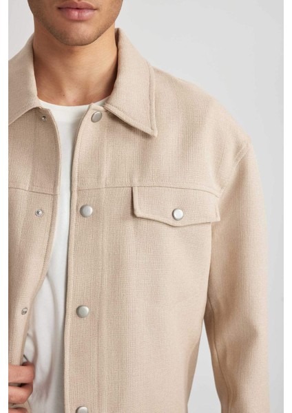 Relax Fit Ceket Polo Yaka Pamuk Astarlı Çıtçıtlı Mevsimlik Hafif A9800AX23AU