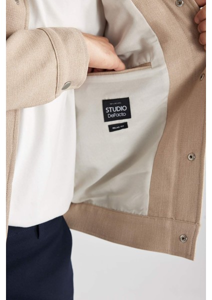 Relax Fit Ceket Polo Yaka Pamuk Astarlı Çıtçıtlı Mevsimlik Hafif A9800AX23AU