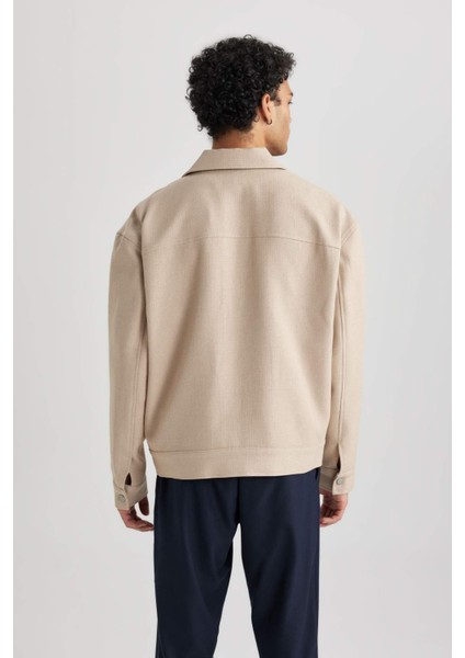 Relax Fit Ceket Polo Yaka Pamuk Astarlı Çıtçıtlı Mevsimlik Hafif A9800AX23AU