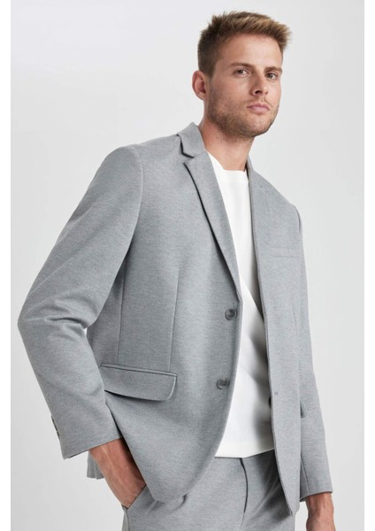 Modern Fit Ceket Yaka Düğmeli Blazer Ceket B0122AX23AU