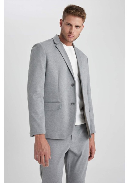 Modern Fit Ceket Yaka Düğmeli Blazer Ceket B0122AX23AU