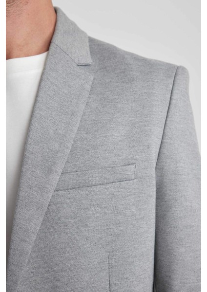 Modern Fit Ceket Yaka Düğmeli Blazer Ceket B0122AX23AU
