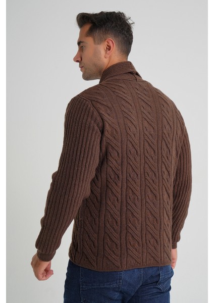 Erkek Şal Yaka Altı Düğmeli Kruvaze Yün Ceket Hırka TRIST-5353 indirimleri