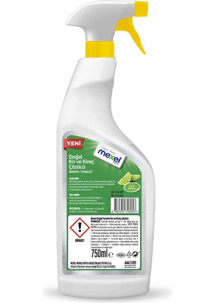 Doğal Banyo Tuvalet Kir ve Kireç Çözücü Lime Kokulu 750 ml (2 Adet) fiyatları