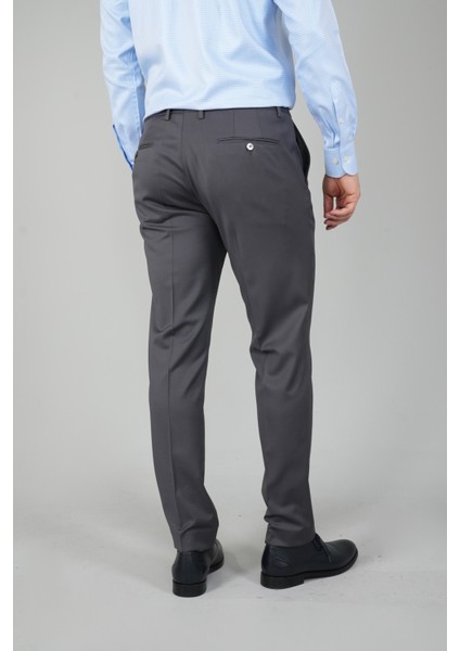 Gri Yün Dokuma Erkek Klasik Pantolon PPNK25YNOS001_D55 fiyatları