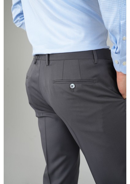 Gri Yün Dokuma Erkek Klasik Pantolon PPNK25YNOS001_D55 fırsatları