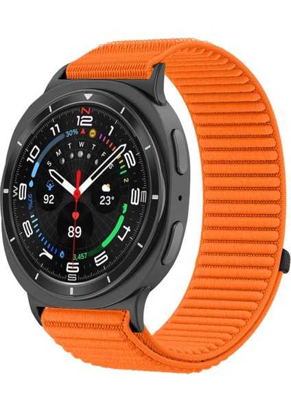 Galaxy Watch 6 Classic 46MM / Watch 8 40MM / Watch 8 44MM Uyumlu Hasır Örgü Kumaş Cırtlı Kordon - Kumaş Kordon