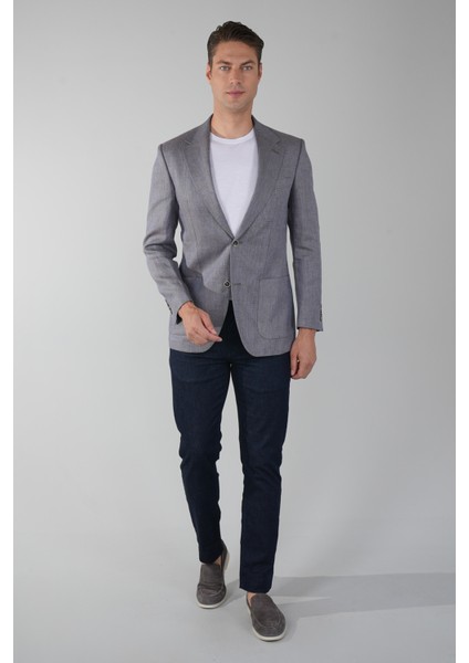 Erkek Regular Fit Yün Ceket Mavi PCK25Y25002_D35 indirimleri