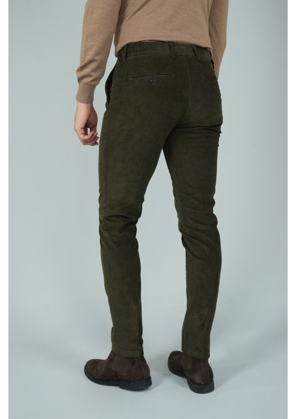 Haki Kadife Pamuklu Likralı Esnek Rahat Jagger Erkek Pantolon PNS24K24009_D49 fiyatları