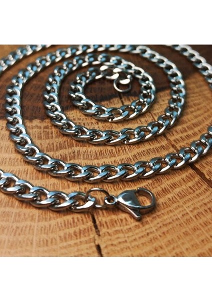 5.5 mm Gurmet Erkek Çelik Kolye Zincir Ince Model