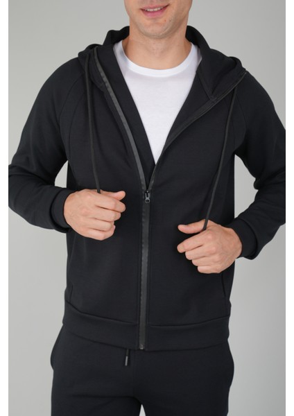 Erkek Pamuk Likralı Siyah Eşofman Üstü ESF26K26004_D99 fiyatları