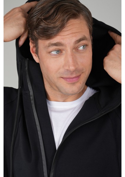 Erkek Pamuk Likralı Siyah Eşofman Üstü ESF26K26004_D99 modelleri