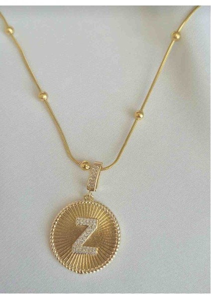 Z Harfli Kolye - Z Harf Kolye - Top Zincirli Z Harfli Kolye - 316L Paslanmaz Çelik - Suya Dayanıklı modelleri