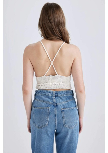 Coool Regular Fit Halter Yaka Kroşe Triko Atlet B1261AX23HS