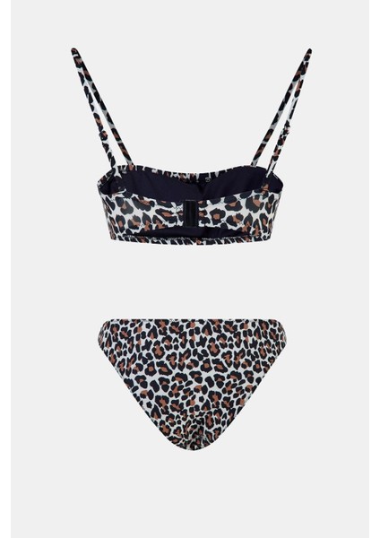 Capetown Leopar Desenli Çıkarılabilir Pedli Bikini Takım fiyatları