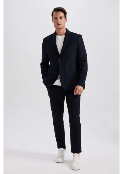 Slim Fit Dar Kesim Astarlı Düğmeli Basic Düz Blazer Ceket Z8053AZ23AU