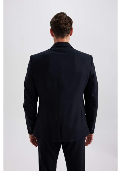 Slim Fit Dar Kesim Astarlı Düğmeli Basic Düz Blazer Ceket Z8053AZ23AU