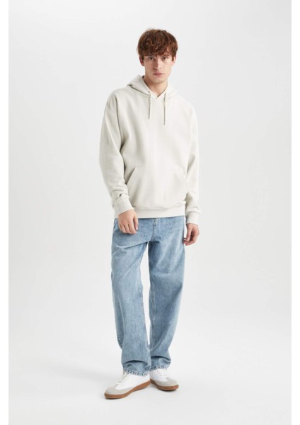 Oversize Fit Kapüşonlu Basic Sweatshirt X8287AZ23AU