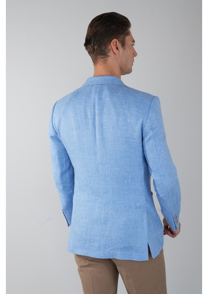 Erkek Platinum Regular Fit Keten Ceket Açık Mavi PCK25Y25009_D33 fiyatları