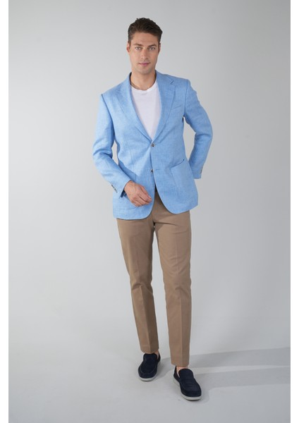 Erkek Platinum Regular Fit Keten Ceket Açık Mavi PCK25Y25009_D33 indirimleri