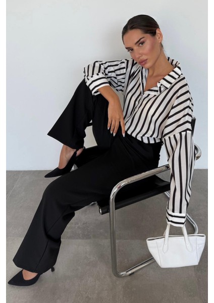 Siyah Yüksek Bel Kadın Palazzo Pantolon MG2506 fırsatları