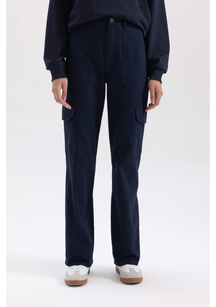Kargo Cepli Geniş Paça Gabardin Pantolon B1259AX23AU