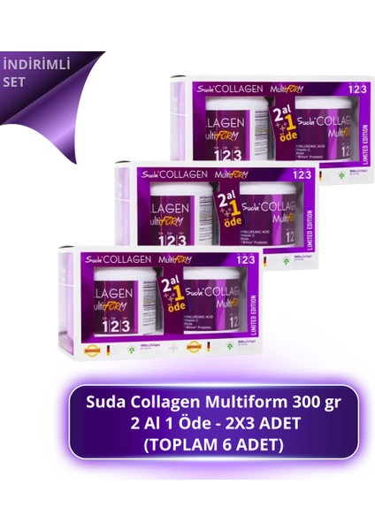 Collagen Multiform - 300 gr Toplam 6 Adet (2 Al 1 Öde 3 Paket)