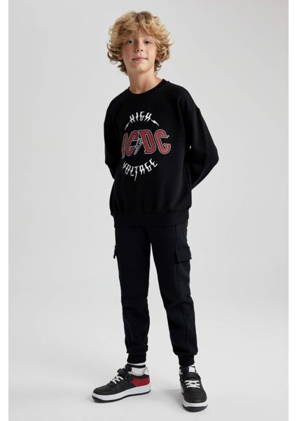Erkek Çocuk AC/DC Bisiklet Yaka Sweatshirt B1289A823AU