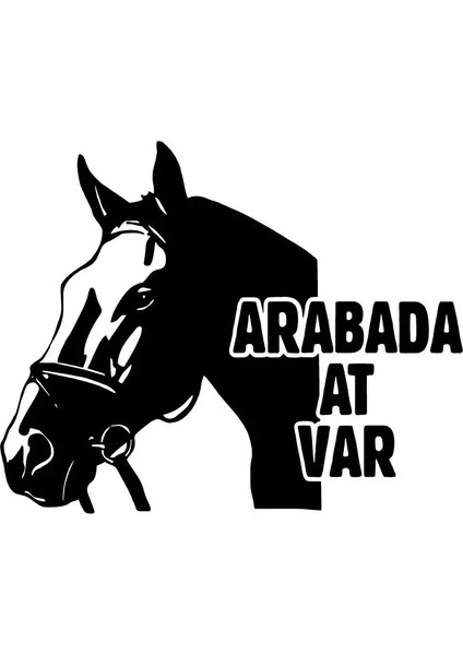 Arabada At Var Duvar Dekor Sticker 40 x 32 cm