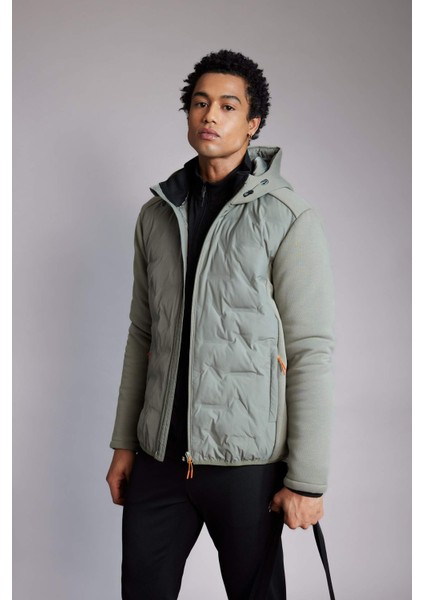 Fit Rüzgar Geçirmez Mont Slim Fit Dar Kesim Kapüşonlu Fermuarlı Cepli B2301AX24SP