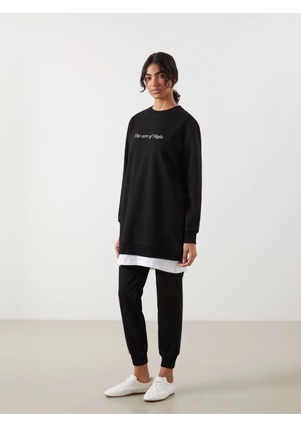 Lcw Modest Siyah Beli Lastikli Kadın Jogger Eşofman Altı