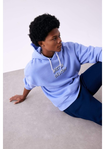 Fit NBA Boston Celtics Oversize Geniş Kalıp Kapüşonlu Sırt Baskılı Kalın Sweatshirt A7218AX23AU