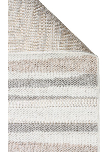 Motto Mot 02 Beyaz Bej - Yumuşak Dokulu Modern Halı