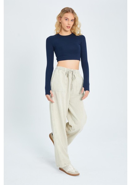 4572 Kadın Parça Boya Palazzo Pantolon Taş modelleri