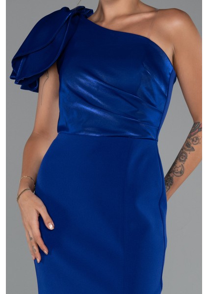 Tek Omuz Midi Davet Elbisesi ABK2249 modelleri