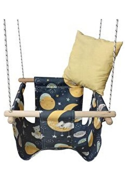 Bebek Salıncak Beşik Ahşap Gece Desenli fiyatları