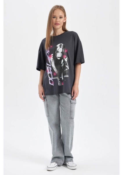 Coool Dua Lipa Oversize Geniş Kalıp Kısa Kollu Tişört B2970AX23HS