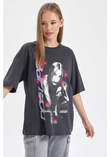 Coool Dua Lipa Oversize Geniş Kalıp Kısa Kollu Tişört B2970AX23HS