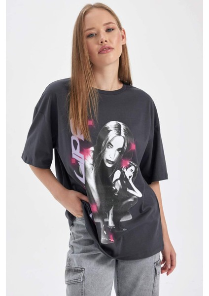 Coool Dua Lipa Oversize Geniş Kalıp Kısa Kollu Tişört B2970AX23HS