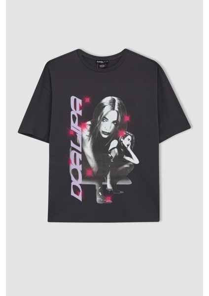 Coool Dua Lipa Oversize Geniş Kalıp Kısa Kollu Tişört B2970AX23HS