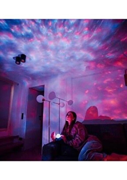 Starry Projektör Bluetooth Hoparlör Gece Lambası Rgb LED Işıklı Parti Hoparlörü Speaker