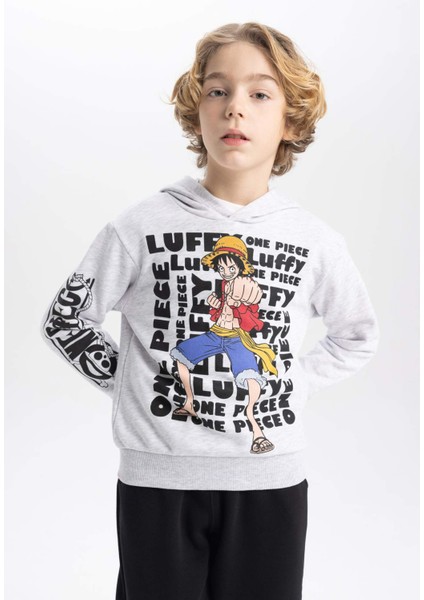Erkek Çocuk One Piece Kapüşonlu Kalın Sweatshirt B2454A823WN