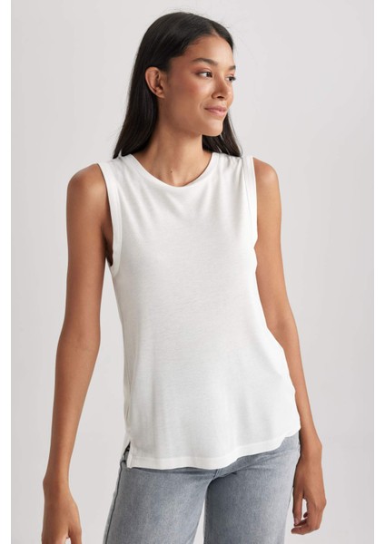 Regular Fit Bisiklet Yaka Fitilli Kaşkorse Atlet B3559AX23HS