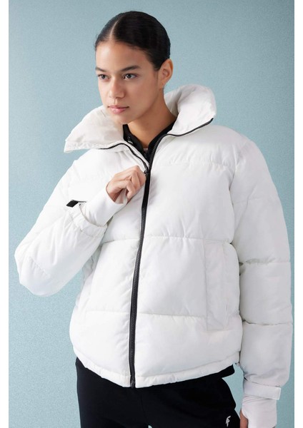 Fit Su İtici Şişme Mont Dik Yaka Fermuarlı Cepli Z1438AZ24SP