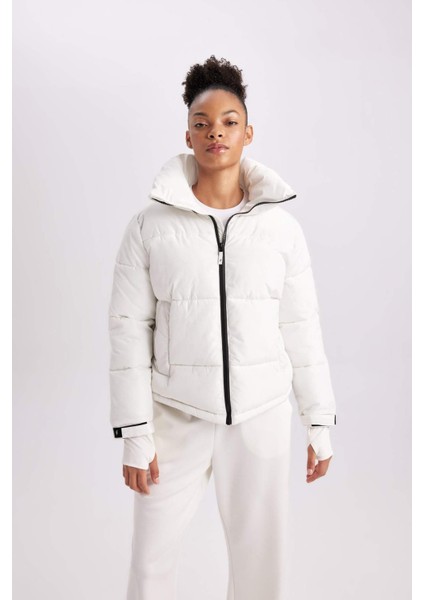 Fit Su İtici Şişme Mont Dik Yaka Fermuarlı Cepli Z1438AZ24SP