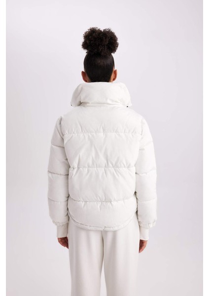 Fit Su İtici Şişme Mont Dik Yaka Fermuarlı Cepli Z1438AZ24SP