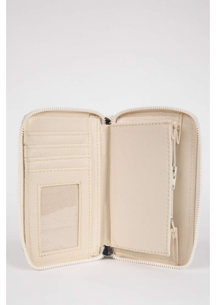 Kadın Kalp Desenli Suni Deri Cüzdan