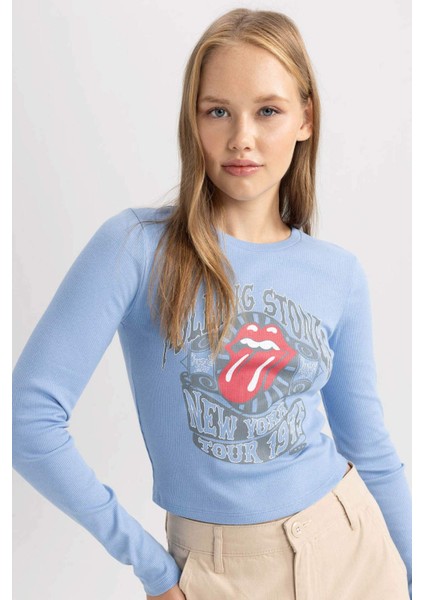 Rolling Stones Fitted Fitilli Kaşkorse Uzun Kollu Tişört B3031AX23AU