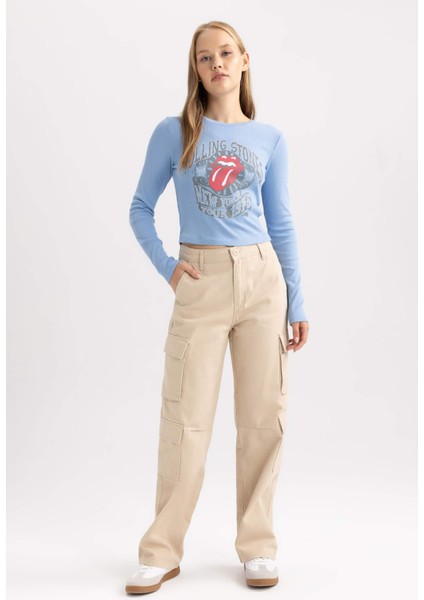 Rolling Stones Fitted Fitilli Kaşkorse Uzun Kollu Tişört B3031AX23AU