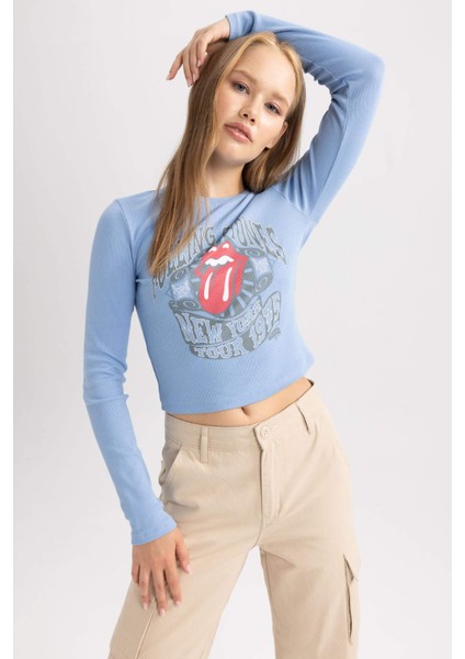 Rolling Stones Fitted Fitilli Kaşkorse Uzun Kollu Tişört B3031AX23AU